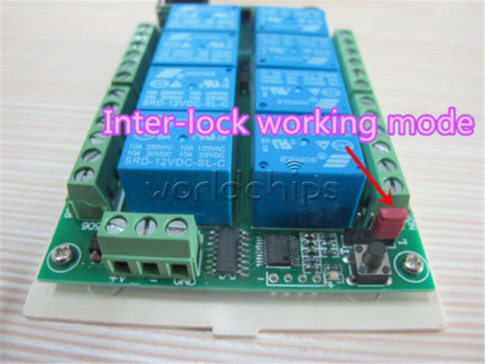 DC 12V 8CH Channel Relay RF Switch 1000m Remote Control Transmitter+ Receiver