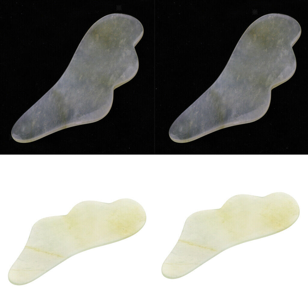 2x Natural Hsiuyen Jade GuaSha Scraping Massage Boards for SPA Acupuncture