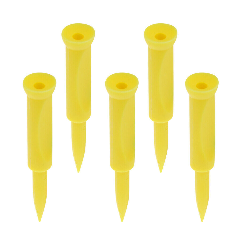 5pcs-set plastic golf tees 70mm yellow
