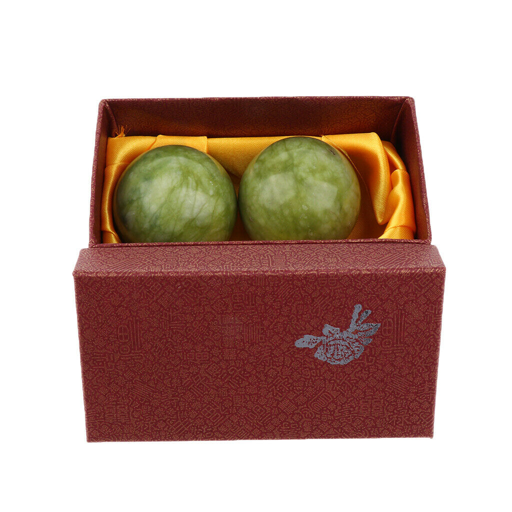 2 Pcs Massage Stones Balls, Natural Jade Stones, Smooth Massage Cold Stones -