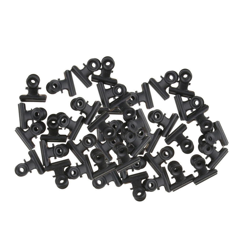 40Pieces 22mm Metal Bulldog Clips Letter Grip Clips Office Supply Black Color