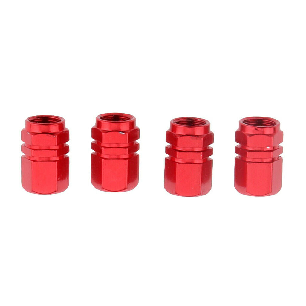 Red-4pcs Wheel Tire Air Valve Stem Cap Car Truck Bike Screw Dust Cover