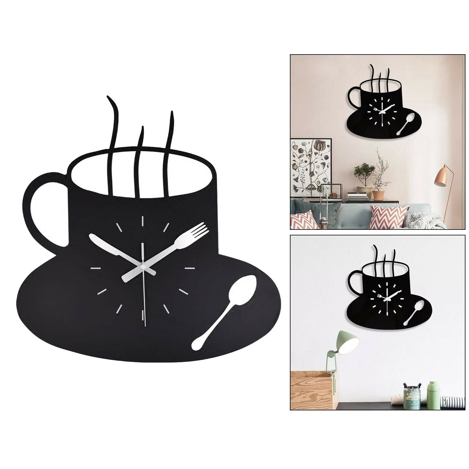 12'' Wall Clock Silent Kitchen Living Room Wall Clocks Cafe Decoration Watch