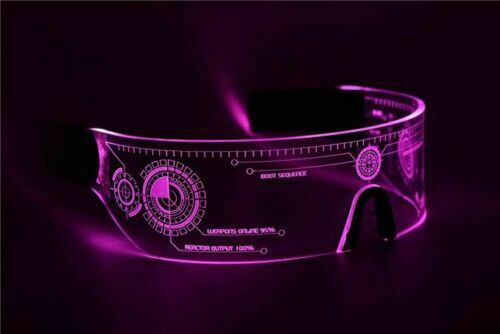 Colorful Clear Lenses 7 Color LED Light Visor Goggles Glasses 4 Halloween Party