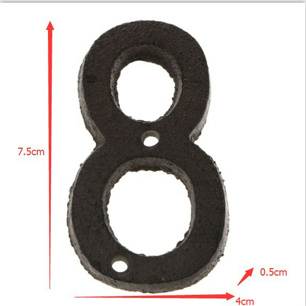 3x Iron Doorplate Sign Plaque 1 2 8 for Office House Cafe Door Decoration