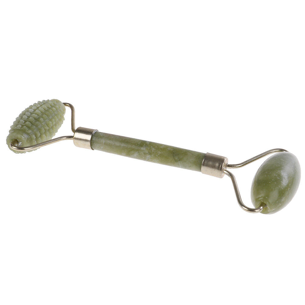 Natural jade stone face massager rollers spa head neck body facial tools .l8