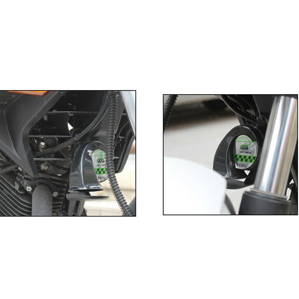 2x 110dB Motorcycle Snail Air Horn Loudspeaker f/ Car Motorcycle Waterproof