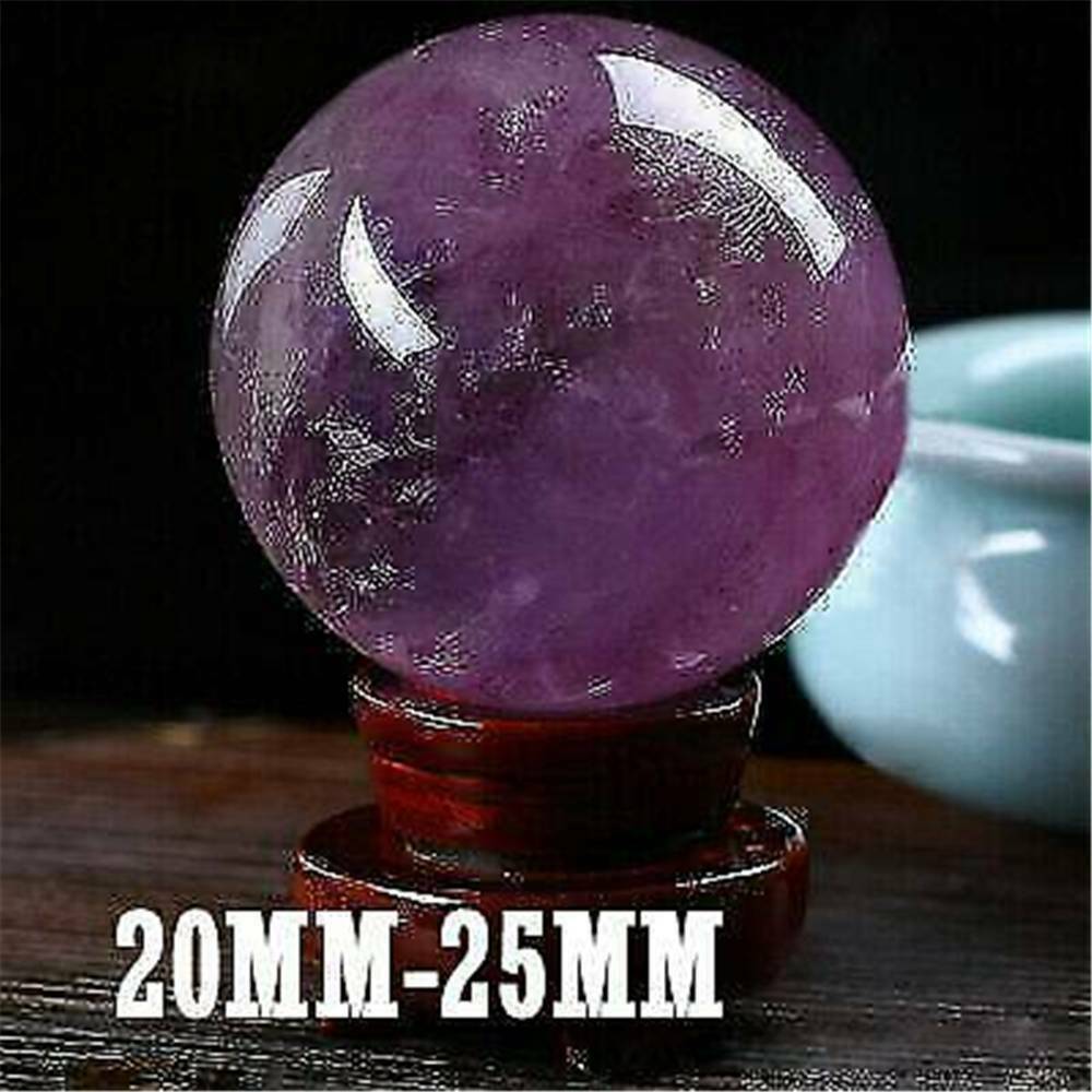 Natural Amethyst Quartz Sphere Crystal Pretty Ball Healing Purple Stone 20MM