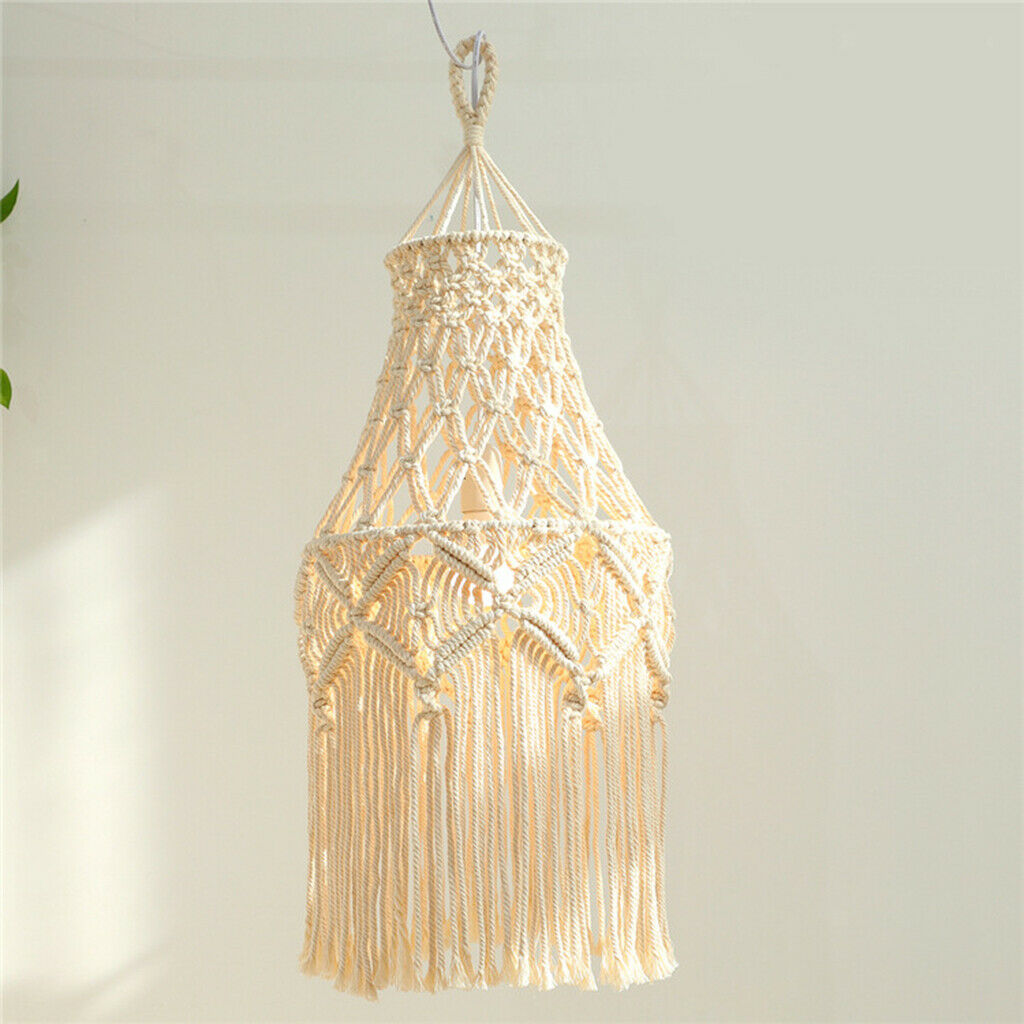 Knitting Macrame Lamp Shade Woven Boho Lampshade Cover Office Wedding Decor