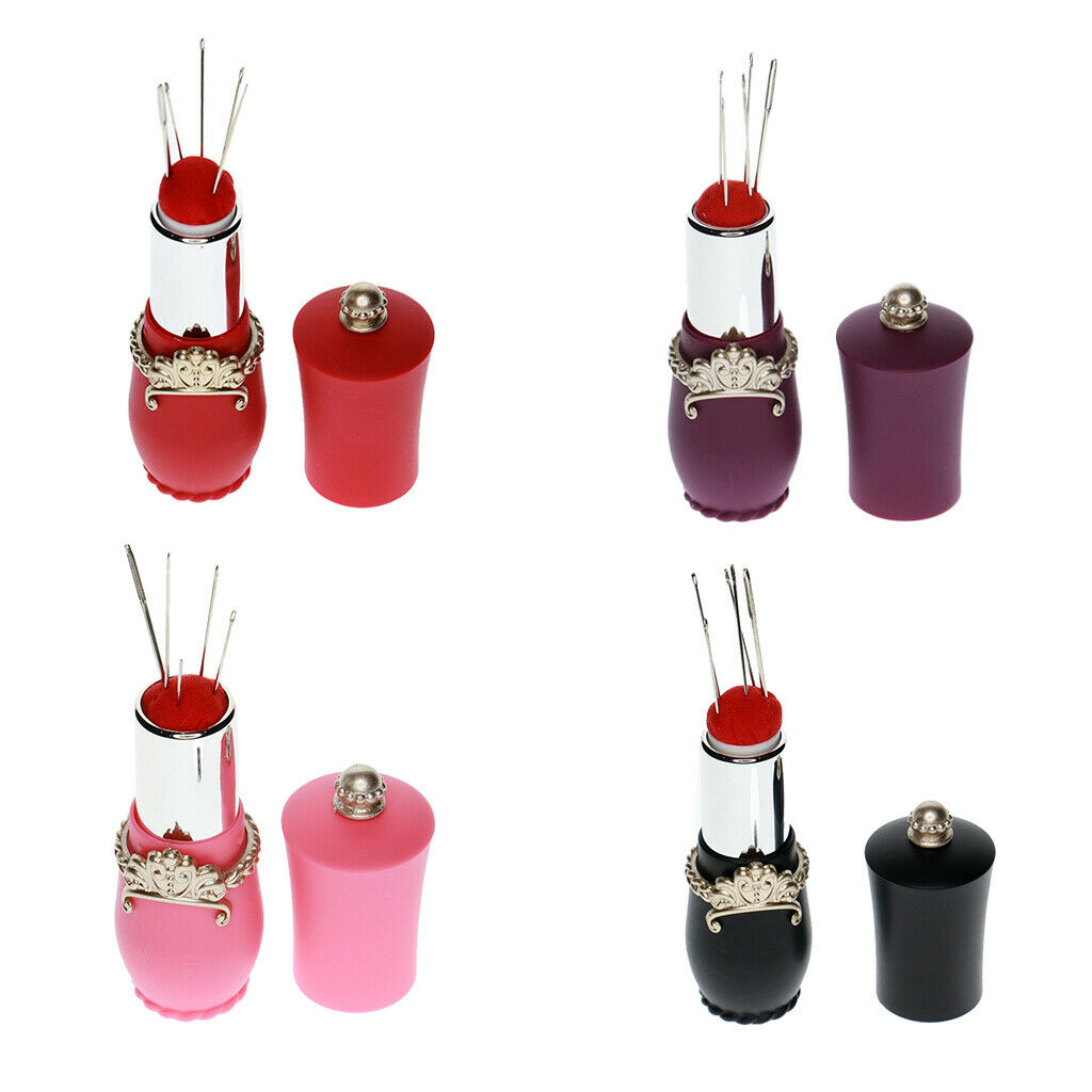 Pack of 4 Needle Storage Case Pin Cushion with Needles Kit for Embroidery DIY