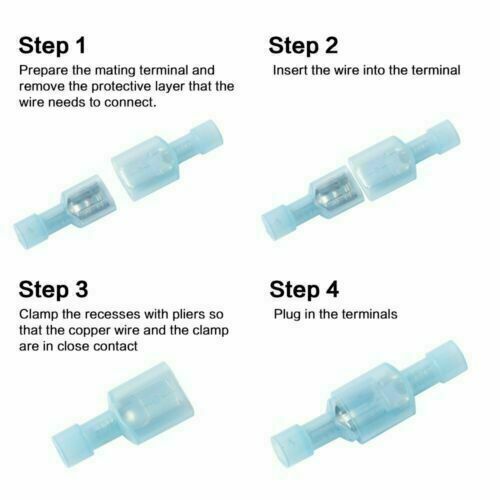 180x Nylon Insulated Spade 10-22 Gauge Female Male Wire  Connectors Terminal Kit
