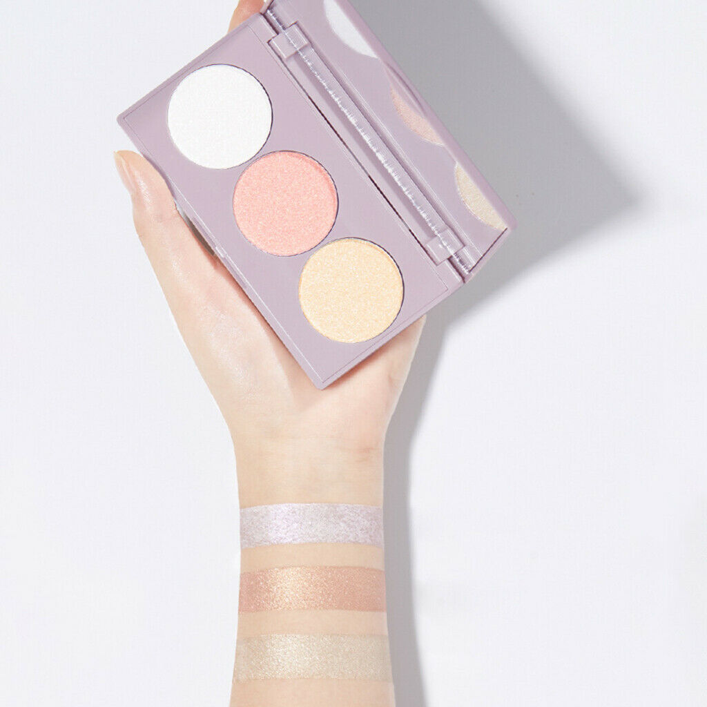 Women Highlight Contour Palette Waterproof Face Shade Shadow Buffing Powder