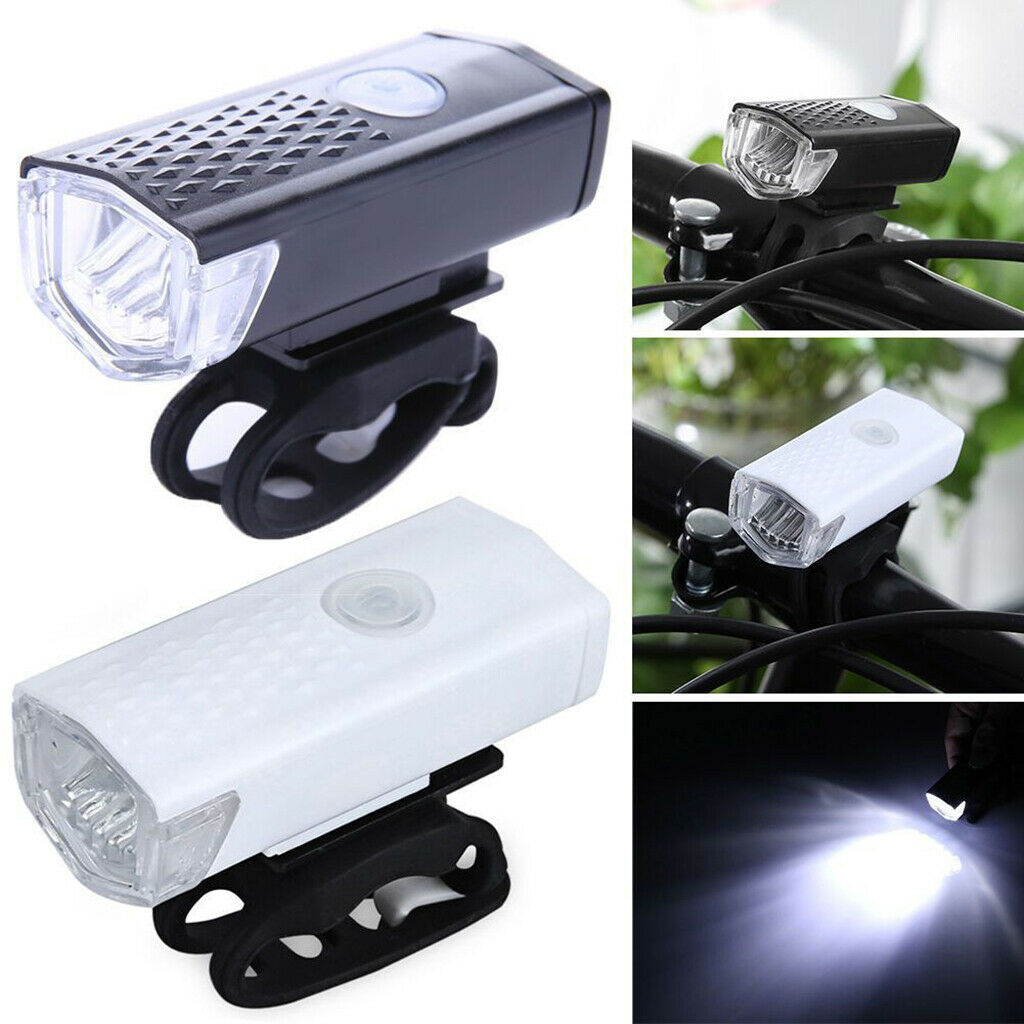 2x USB Bike Light 300Lumens Lamp Headlight LED Scooter Alarm Safety Gear