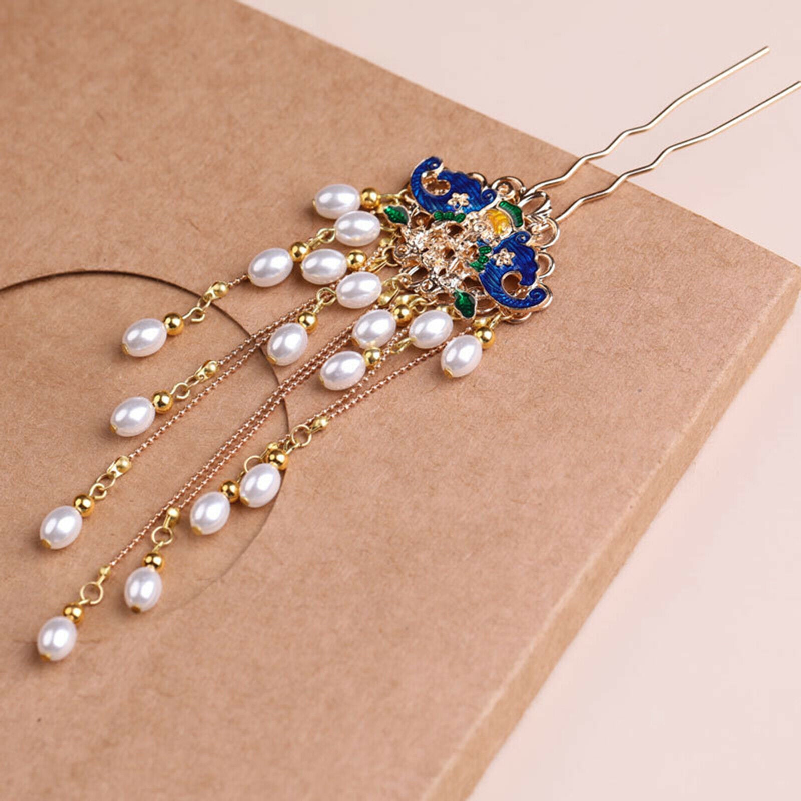 Women Hair Chopstick Flower Crystal Wedding Party Hair Pins Clips Hair Decor
