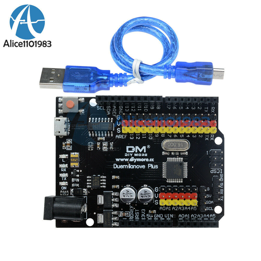 Duemilanove Plus Board ATmega328P CH340 5V 16Mhz USB Cable Replace FT232 Arduino