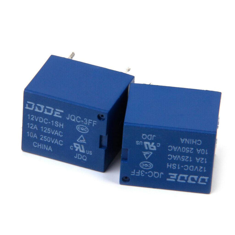 2pcs DC12V 10A 5Pin Mini Power Relay SRD-12V Protector Circuit Switch For Audio