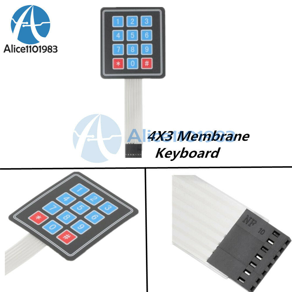 2PCS 4x3 Matrix Array 12 Key Membrane Switch Keypad Keyboard for Arduino/AVR