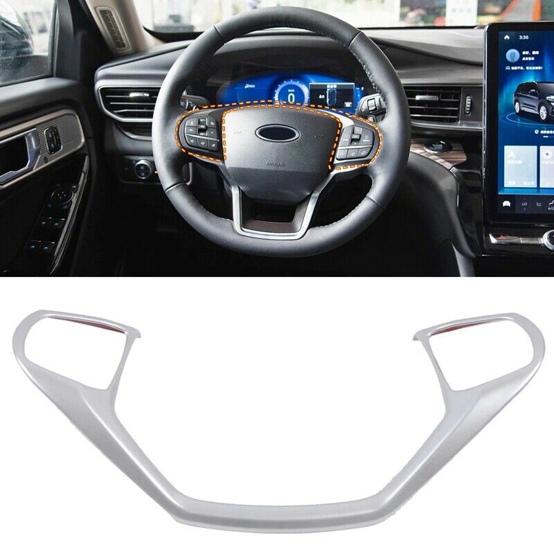 Car Styling ABS Matte Interior Stee Wheel Decorative Cover Trim for Ford ExploH7