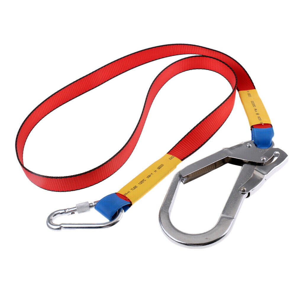 3X Outdoor Climbing Harness Belt Safety Lanyard Fall Protection with Carabiner