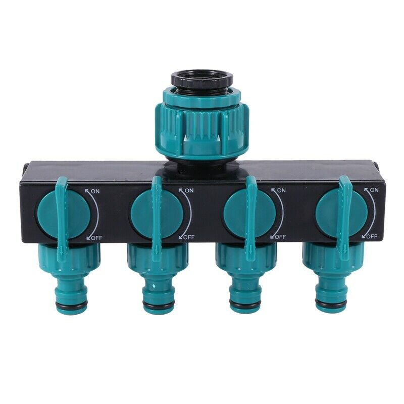 Garden Irrigation 4-Way Tap Hose Splitter Garden Drip 4/7 Or 8/11 Hose FittingK4
