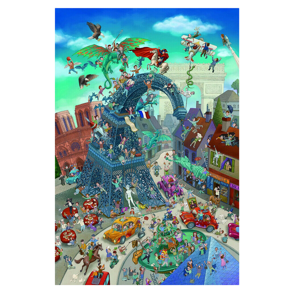 1000PCS Paper Jigsaw Puzzle (Eiffel Tower) for Kids IQ Game Set 50x75cm