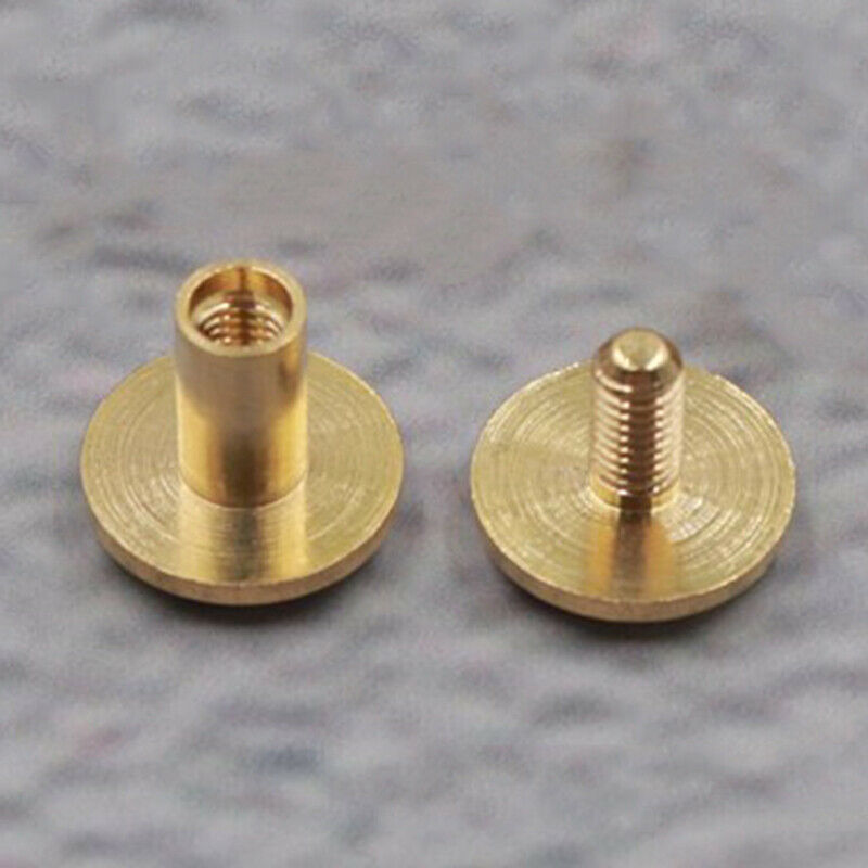 10xSolid Brass Rivets Round Head Nail Rivet Belt Screws Craftsmanship Leather HN