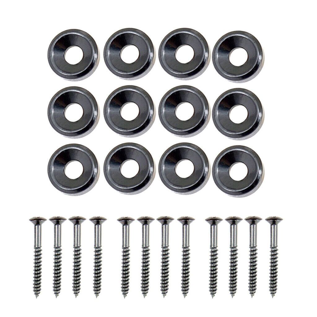 12pcs Guitar Body Fixed Neck Ferrules Mounting Screws for Guitar Parts