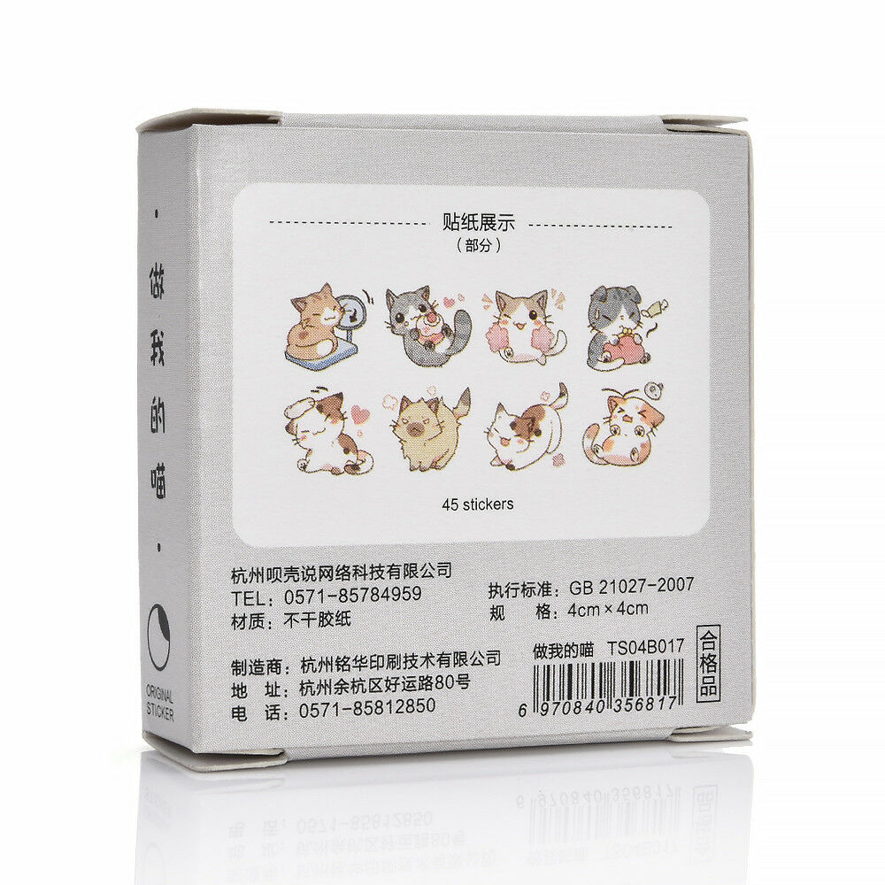 45Pcs/Lot Japanese Cute Cat Stickers Diary Decoration DIY Scrapbooking Stickers
