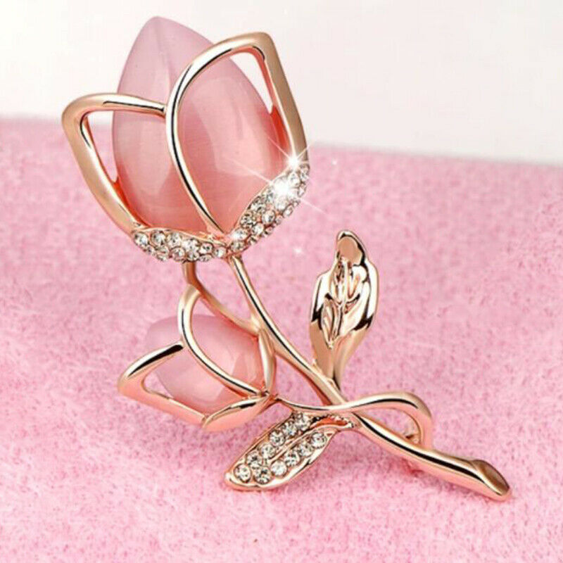 Fashion Hot Pink Rose Flower Brooch Clothing Accessori.l8