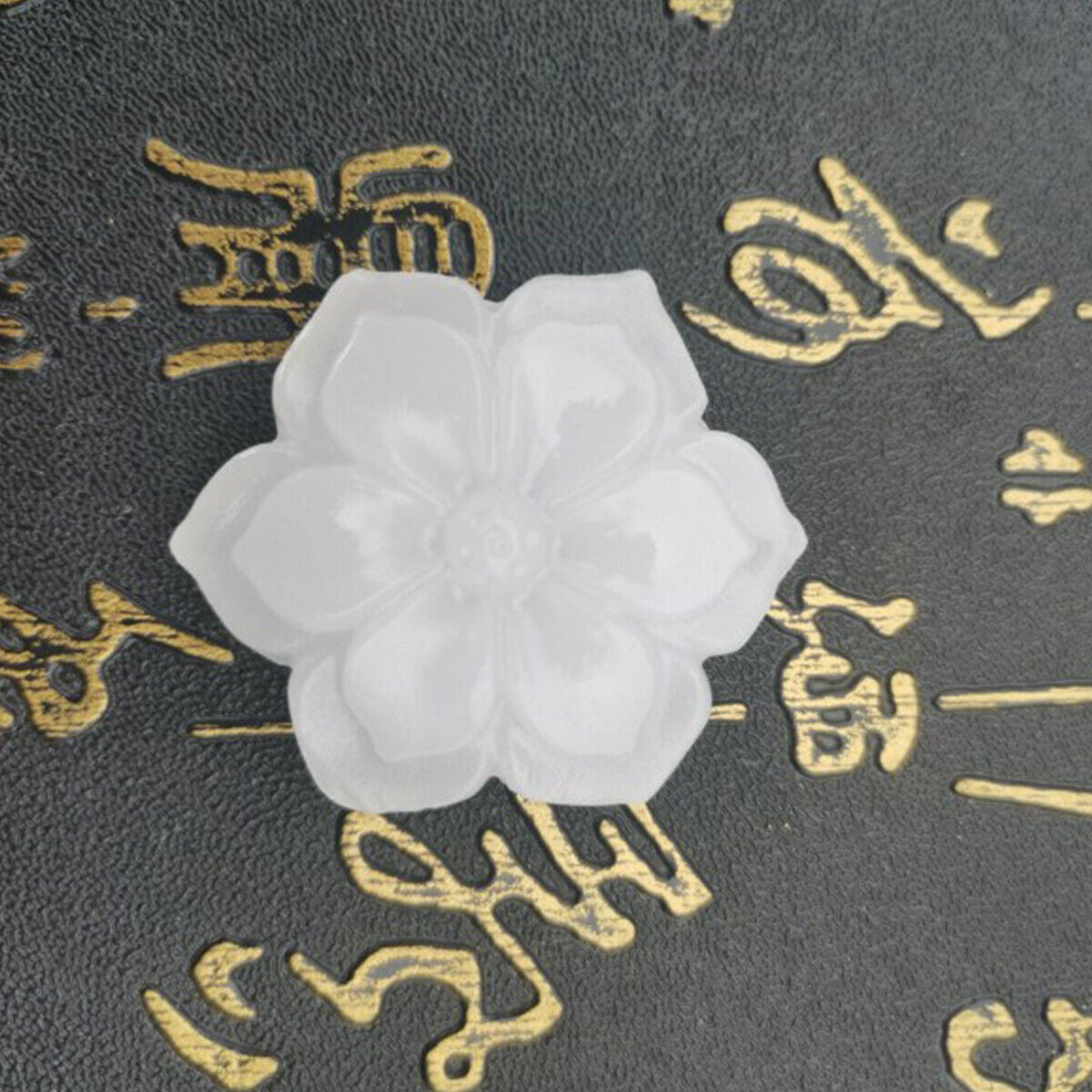 3pcs Natural Chinese White Jade Hand Carved Flower Lucky Pendant Jewelry Gift