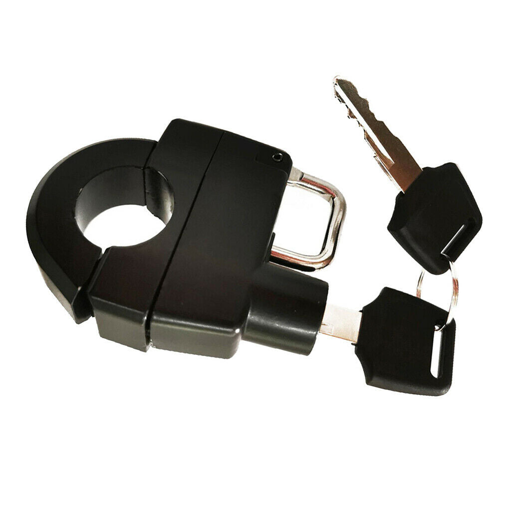 Scooters Motorcycle Helmet Lock Padlockfits 22-26mm Handlebar Black w/ Keys