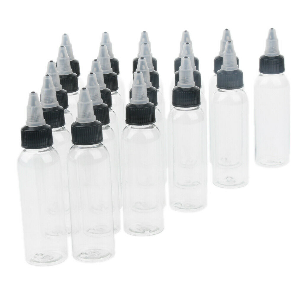 120x Plastic Empty Squeeze Bottles Twist Cap Nozzle Tip Liquid Paints Bottle 2oz