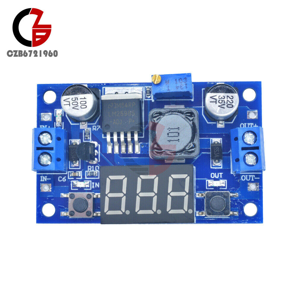 2PCS Buck Step down LM2596 Power Converter Module DC 4.0~40 to 1.3-37V Voltmeter