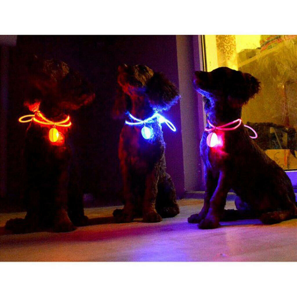 Pet Dog Cat Safety LED Clip Buckle Night Light Decor Bulb Collar White