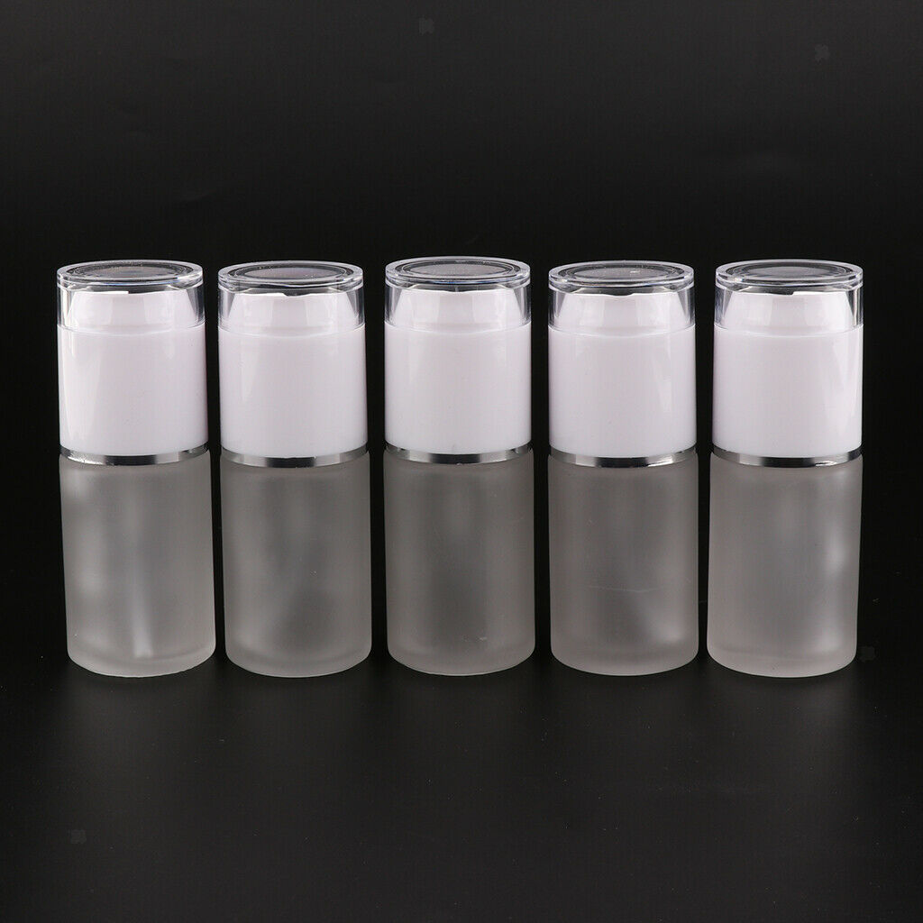 5Pcs Glass spray Bottles Refillable Cosmetic Container Leakproof 30ml white