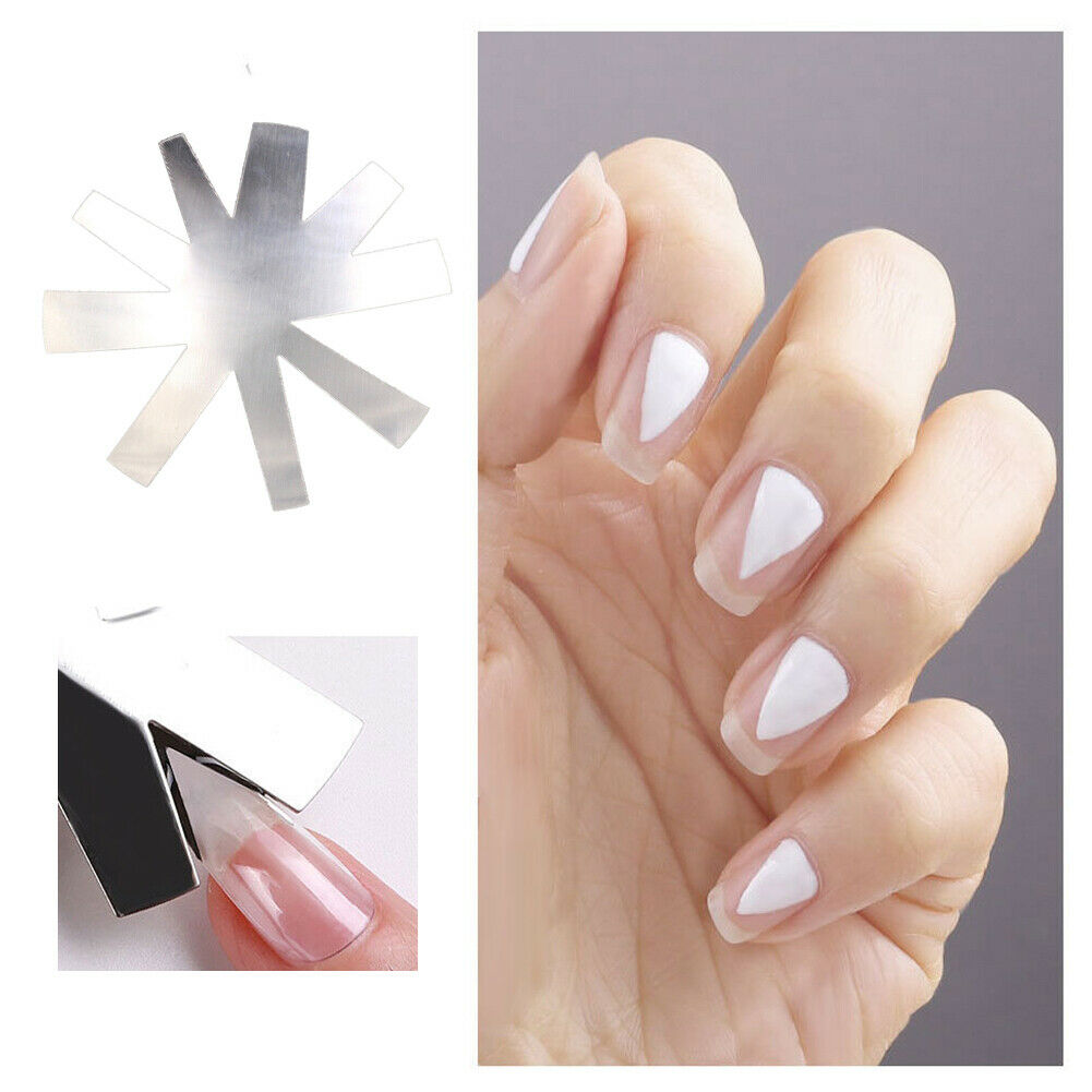 9 Sizes V Line Nail Builder French Tips Cutter Manicure Edge Trimmer Tools @