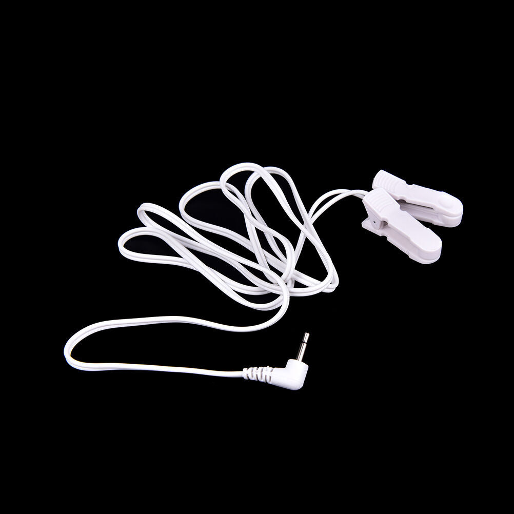 Electrode Lead Wires with 2 Ear Clips for Tens Machine Massager 2.5mm rsJ.l8