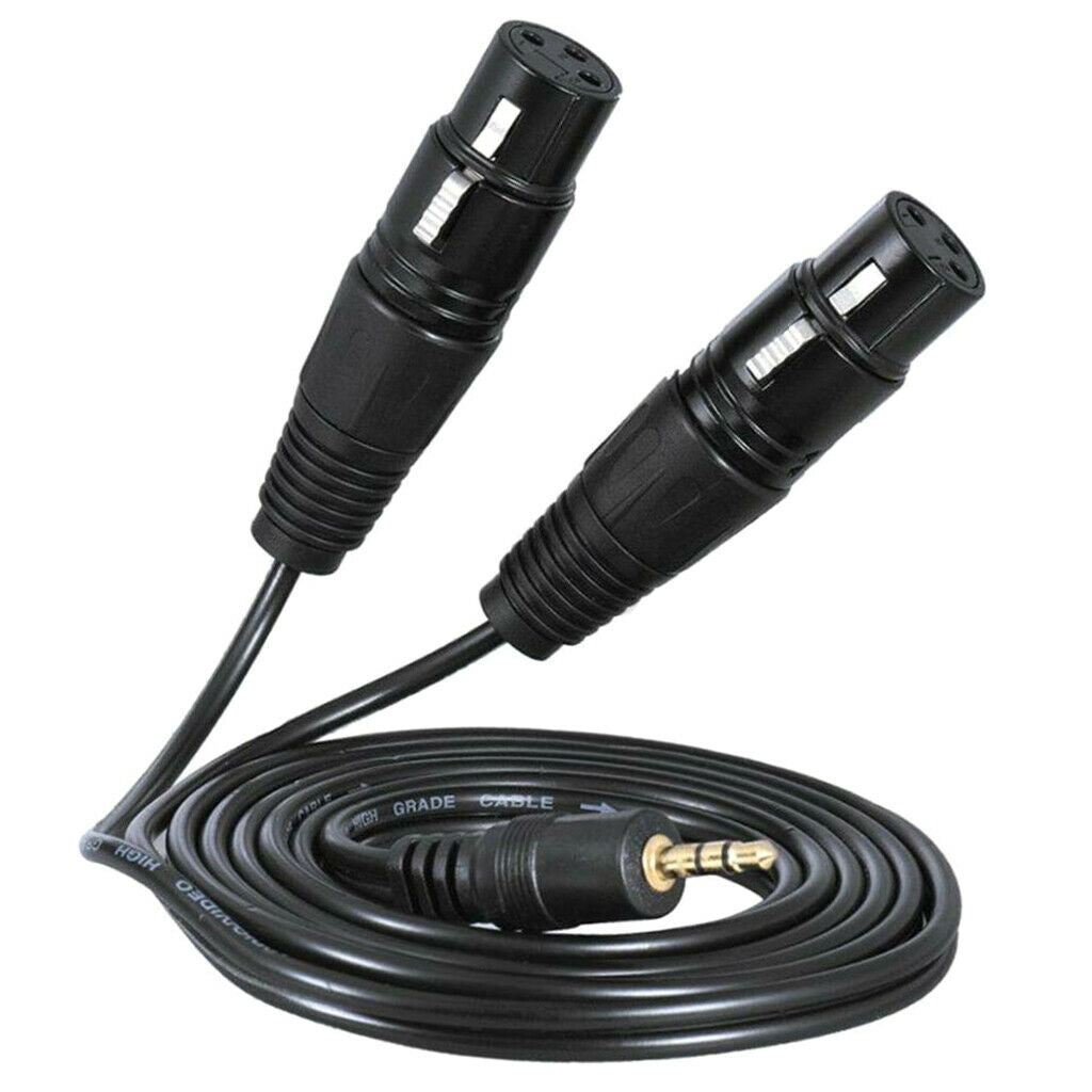 3.5mm TRS Male to Double XLR Female Balanced Interconnect Audio Cable 1.5m
