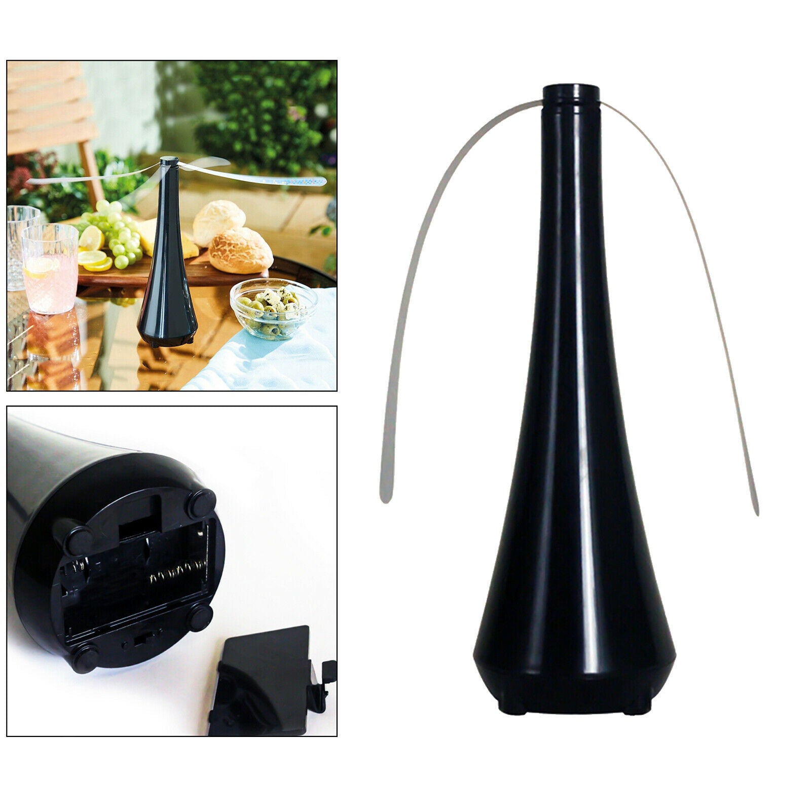 Automatic Fly Trap Repellent Fan Keep Flies Bugs From Away Food Fruit Black