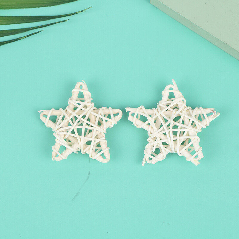 10Pcs DIY Indonesian Vine White Rattan Star Christmas Decoration Woven Wrea DF