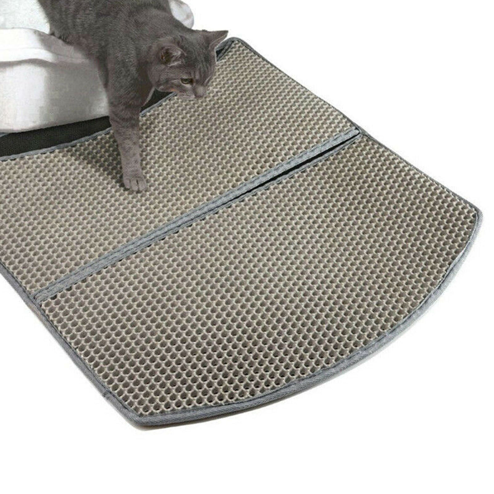 Double-Layer Cat Litter Mat Trapper Foldable Pad Pet Rug EVA Foam Rubber