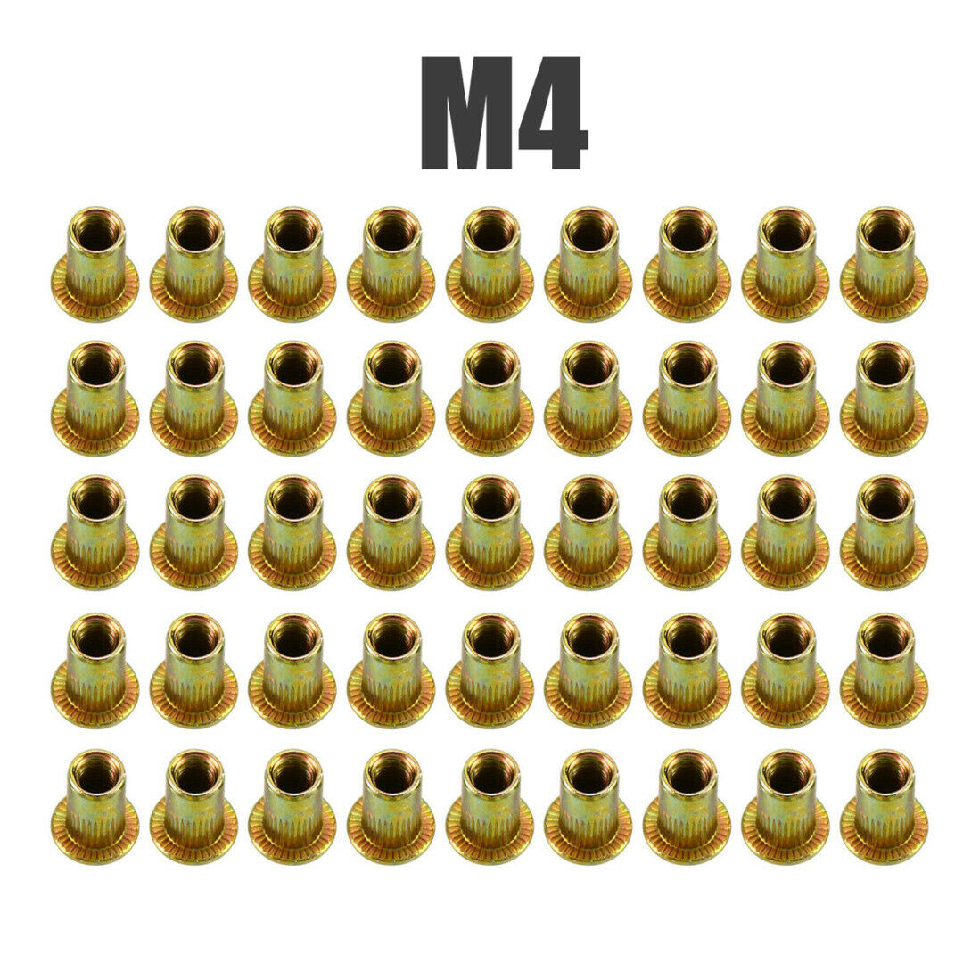 175Pcs M3-M10 Carbon Steel Color Zinc Plated Vertical Grain Flat Head Rivet Nut