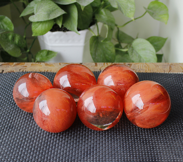 Natural Watermelon Red Crystal Ball Polished 60mm + stand