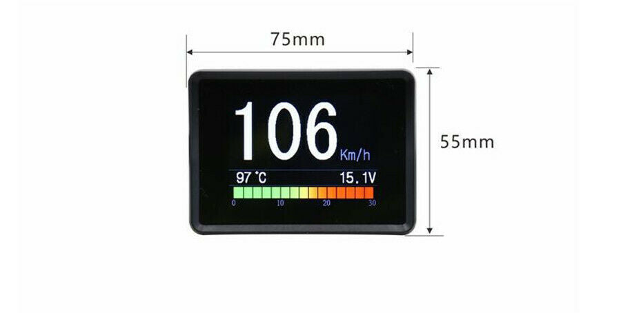 Car Dash Board Windshield OBD2 LCD Head up Speedometers Display Multi Gauges