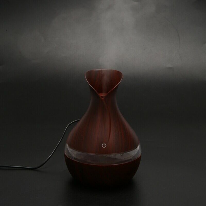 300 Ml Ultrasonic Air Humidifier Aroma Essential Oil Diffuser With Wood Grain G4