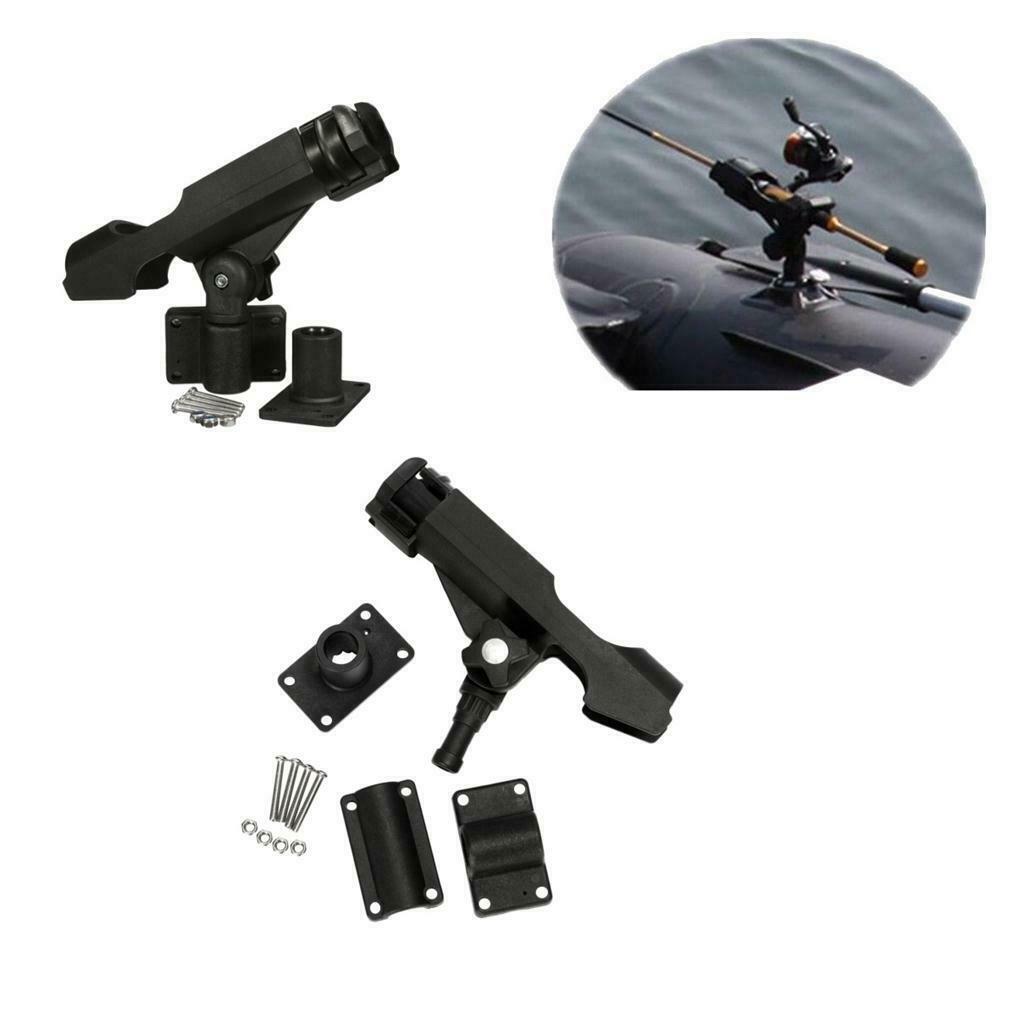 2Pcs Side Rail Rod Holder Rack Bracket For Kayak Canoe Yacht Fishing Tackle