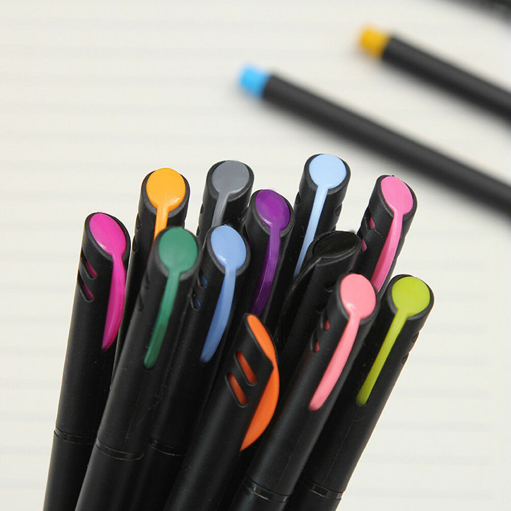 12pcs color pen set fine line drawing pen porous fine point markers K2 aLSJCA