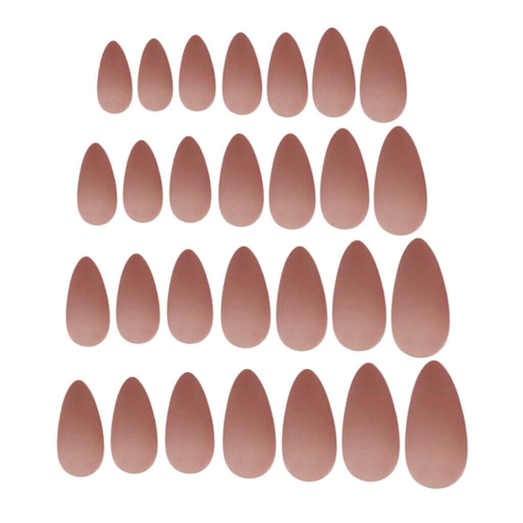 48Pcs Matte Ballerina Pure Color Matte Full Cover False Nails Art Tips Sets