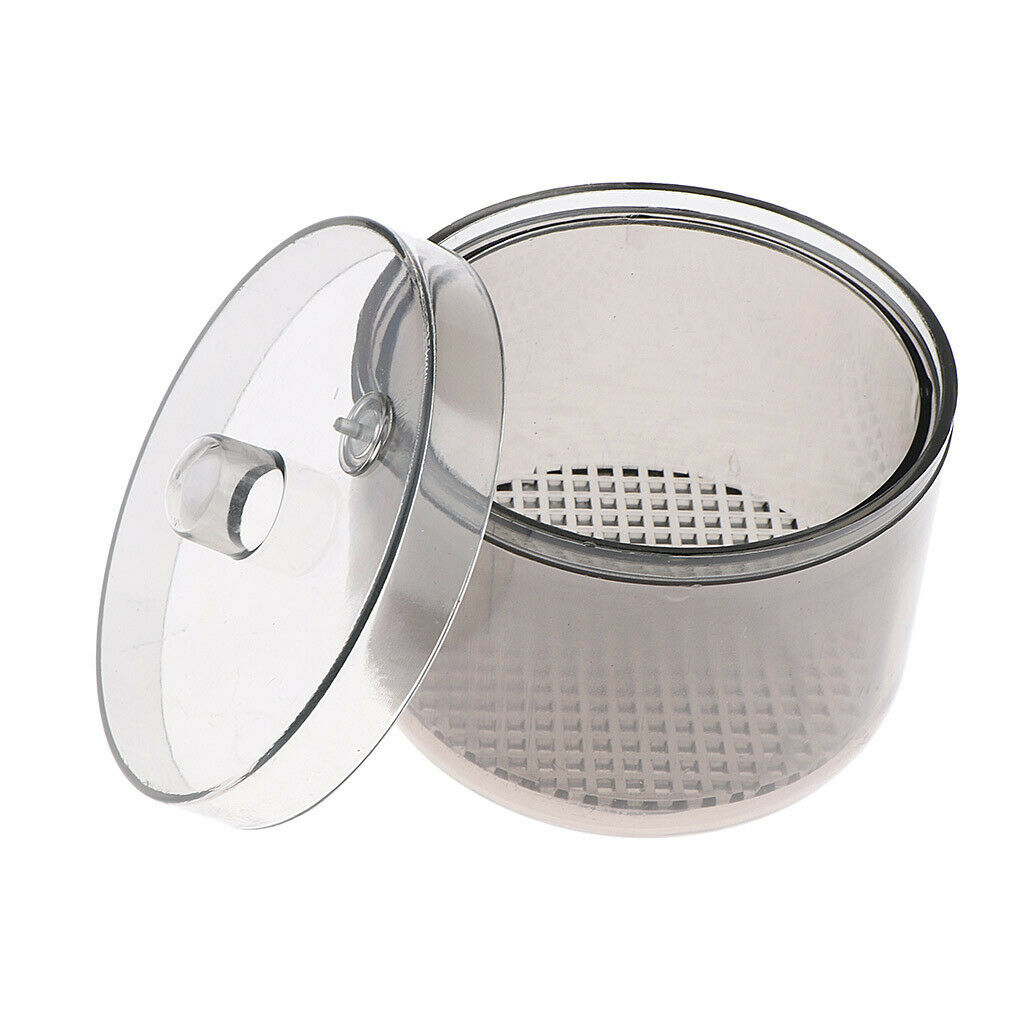 Nail Art Tools Sterilizer Box, Round Tray Case with Lid, for Manicure Tool