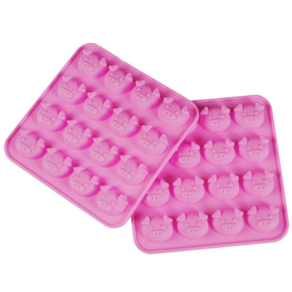 Pig Shape Chocolate Mold Cake Decoration Silicone Jelly Candy Ice Mold JR.l8